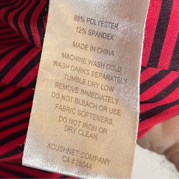 FootJoy Red-Black Striped Short Sleeve Golf Polo in Size Large - Picture 3 of 6